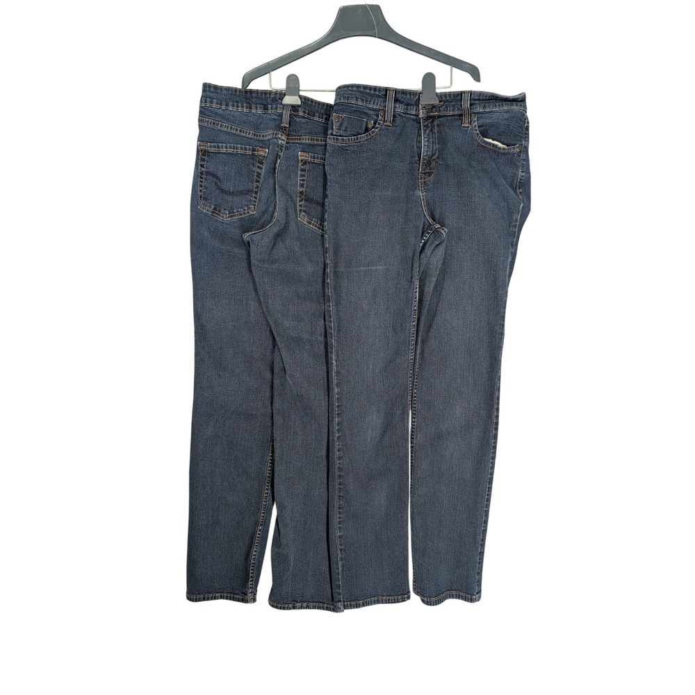 2 Pair Signature Levi Strauss & Co Mens Mid Rise Straight Jeans Dark Wash 30x31